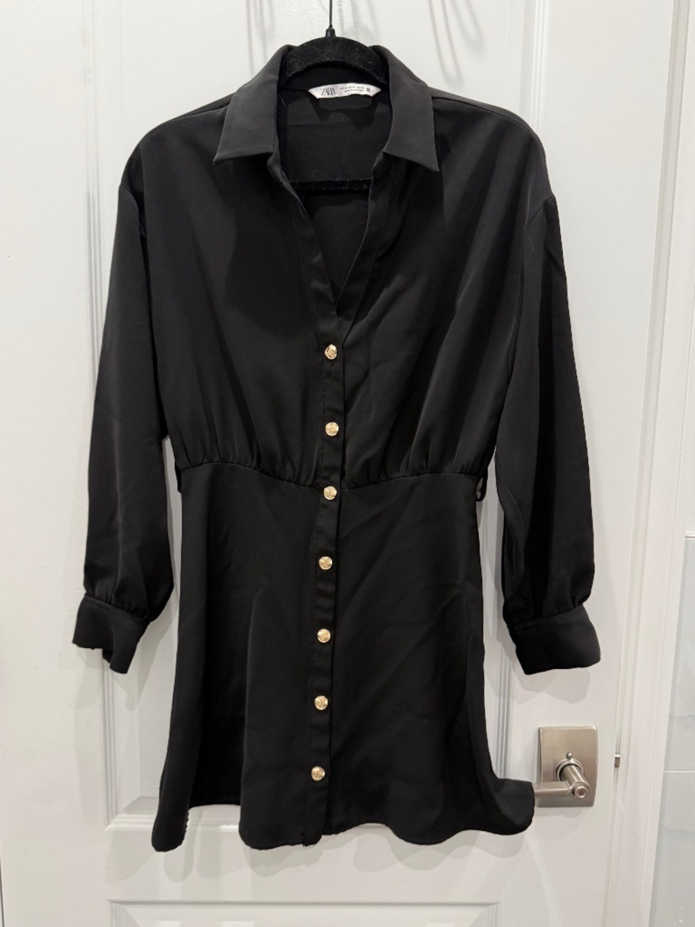 Zara black silky dress